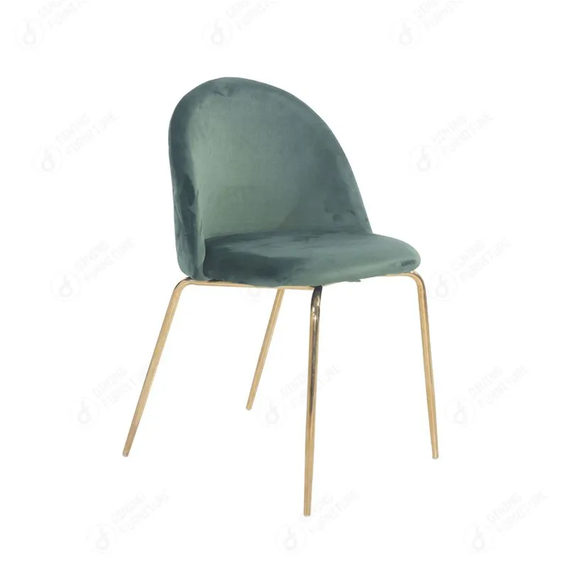 Velvet Dining Chair Upholstered Metal Leg  DC-R01