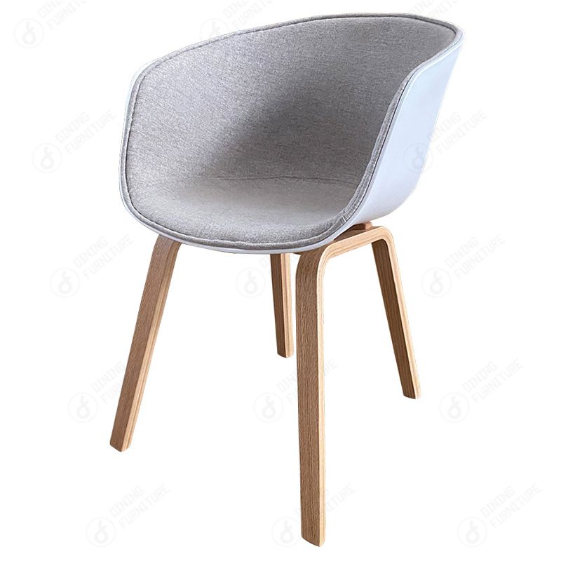 Fabric Chair Wooden Legs High Back Armrest DC-F07A