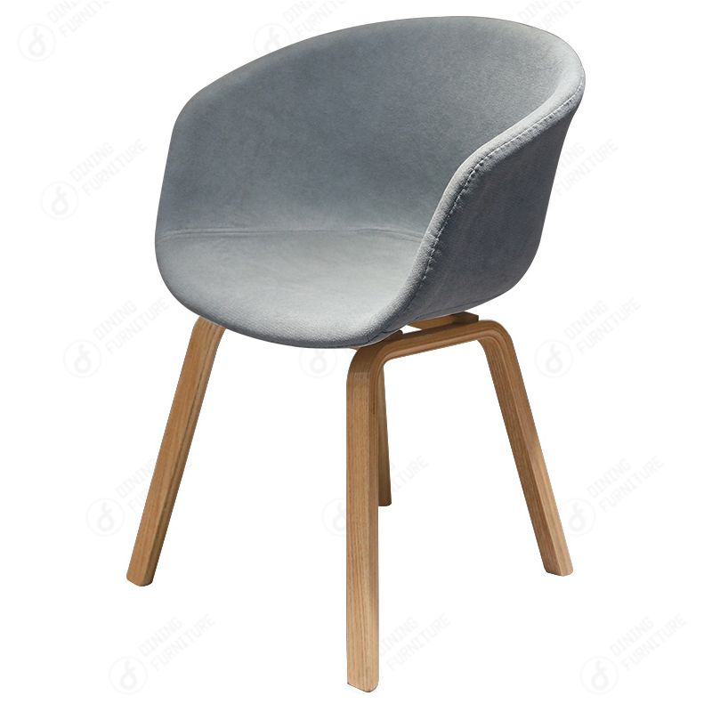 Fabric Chair Wooden Legs High Back Armrest DC-F07A