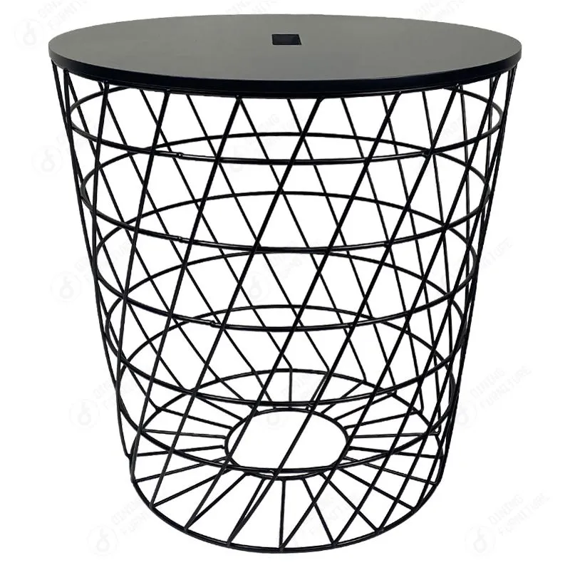 MDF Small Side Table Round Coffee Wire Legs DT-M16