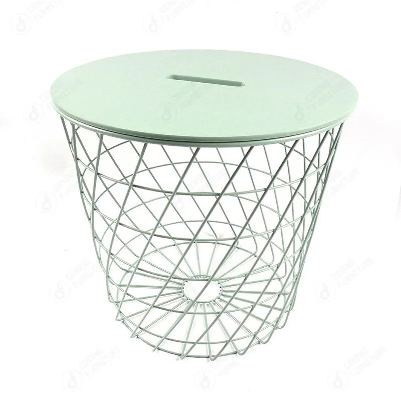 MDF Small Side Table Round Coffee Wire Legs DT-M16