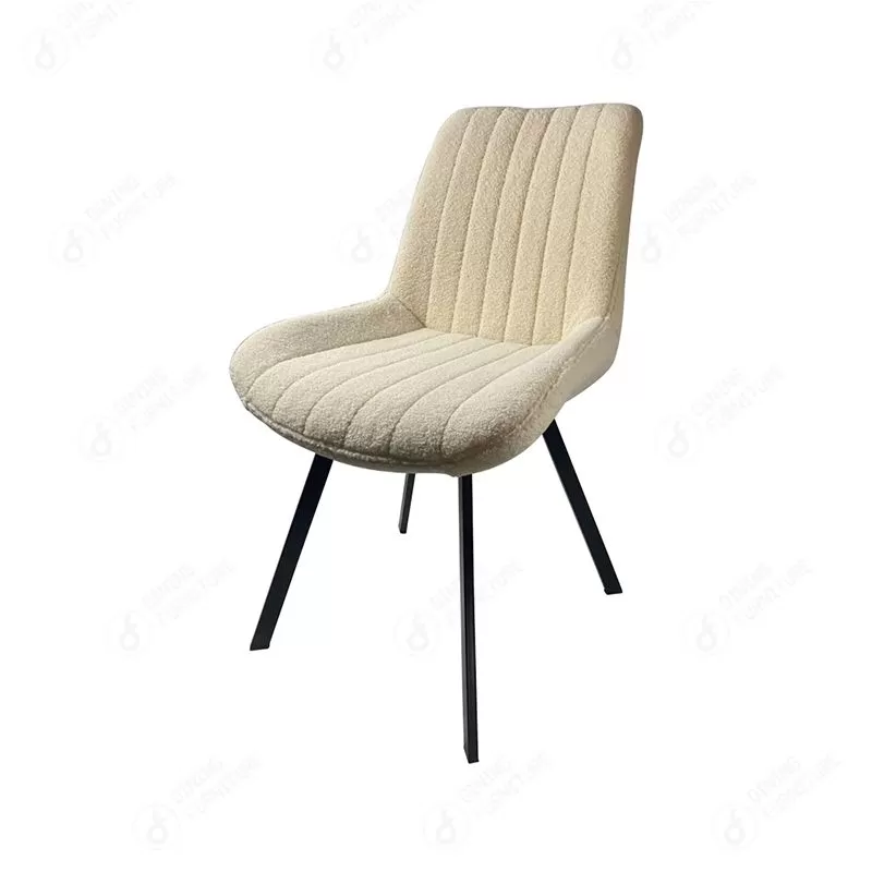 Velvet Dining Chair Striped Cushion Iron Legs DC-R08B
