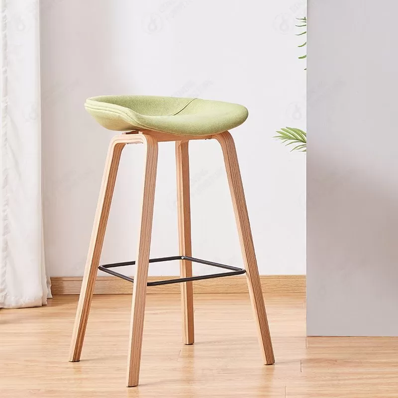 Fabric Cushion Bar Chair with High Wooden Legs DB-F08