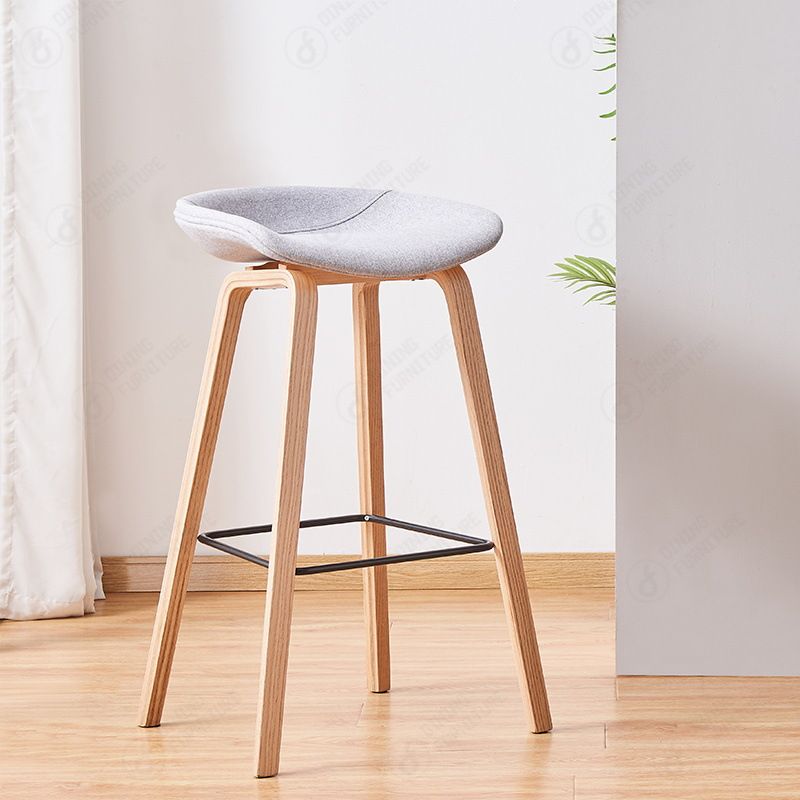 Fabric Cushion Bar Chair with High Wooden Legs DB-F08