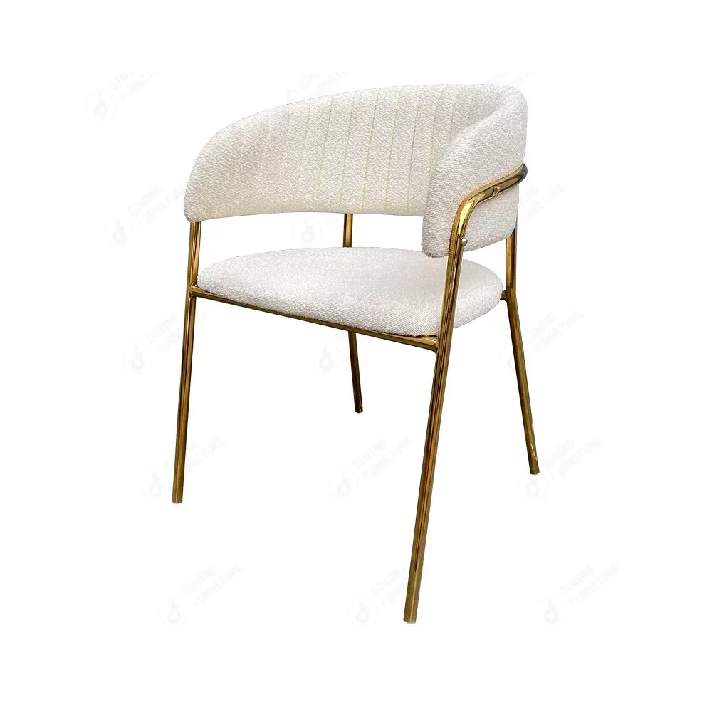Velvet Armchair with Openwork Backrest High Golden Legs DC-R21