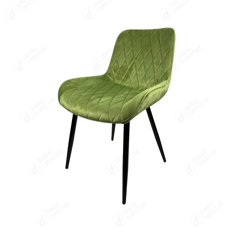 Velvet Dining Chair Wooden Legs Fabric Upholstered DC-R32