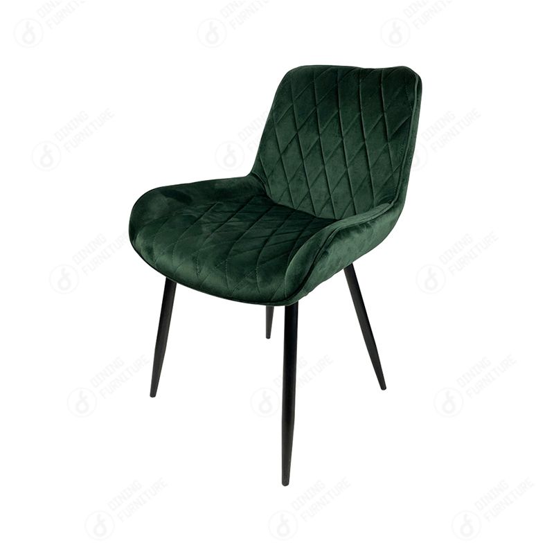 Velvet Dining Chair Wooden Legs Fabric Upholstered DC-R32