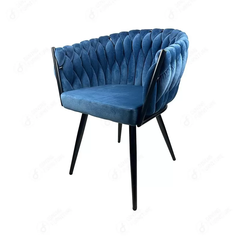 Velvet Dining Chair Petal Armchair Gold Plated Legs DC-R33