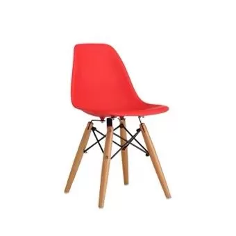 Molded Plastic Dining Chairs with Natural Wood Legs DC-P01K