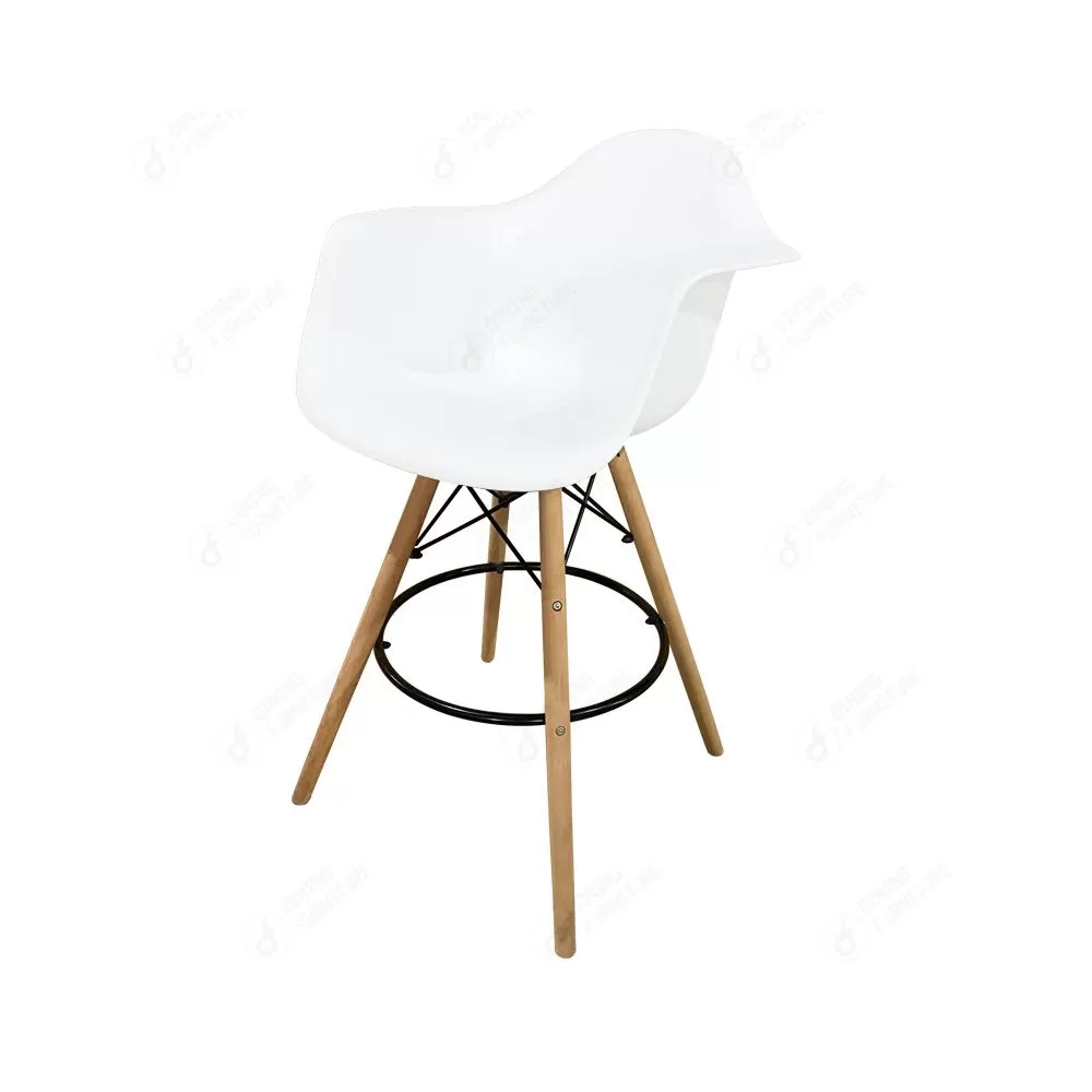 PP Stools with White Arm Wood Base DB-P02