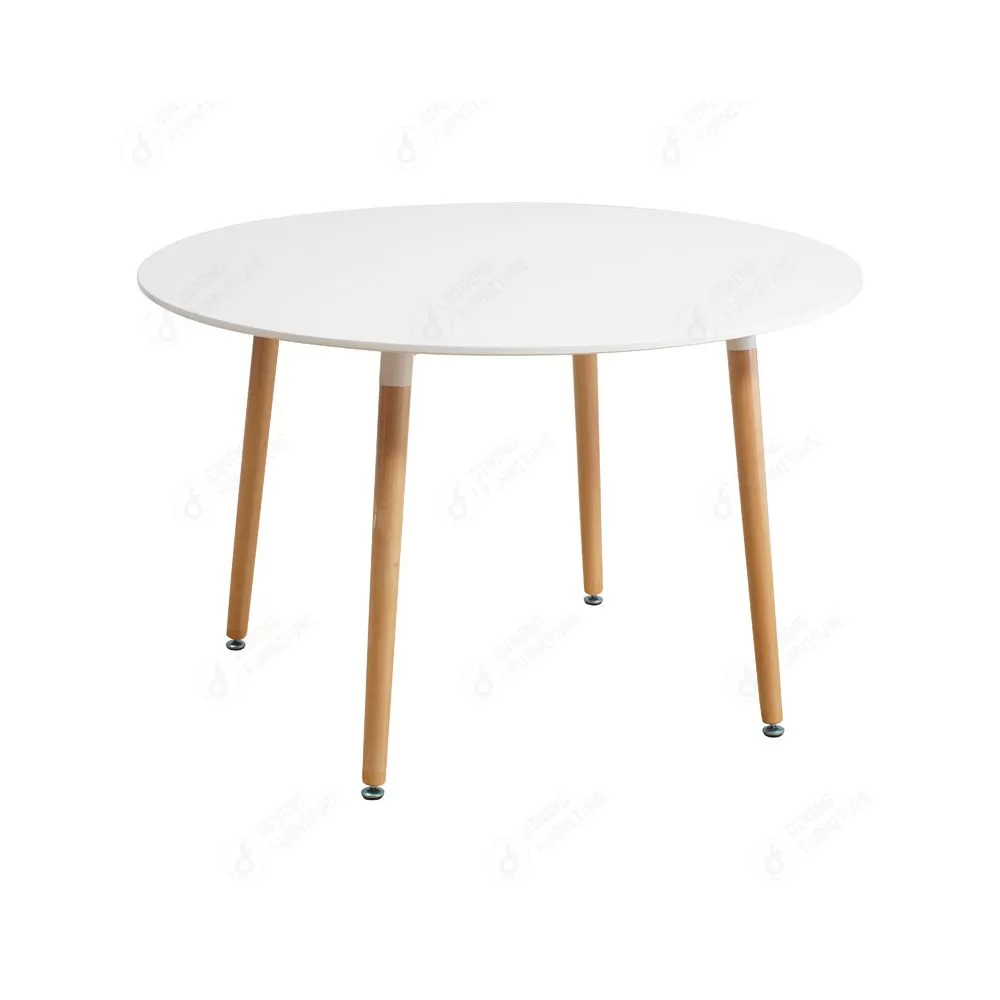 MDF Tabletop Beech Wood Legs Round Dining Table DT- M06