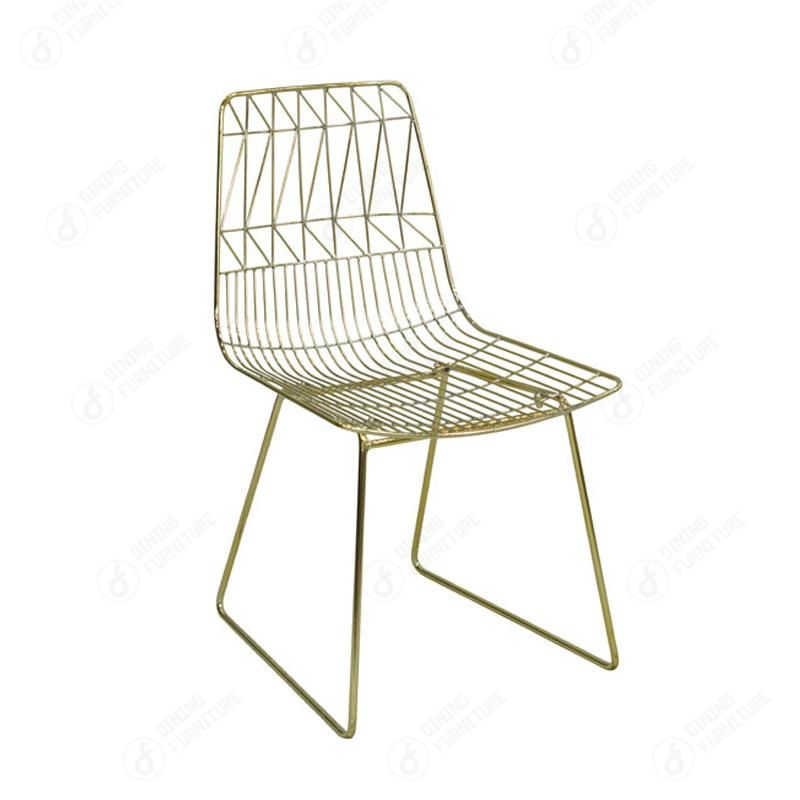 Black Metal Wire Chairs Hollow Wire Dining Chair DC-W01
