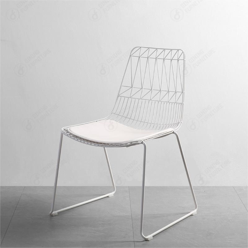 Black Metal Wire Chairs Hollow Wire Dining Chair DC-W01