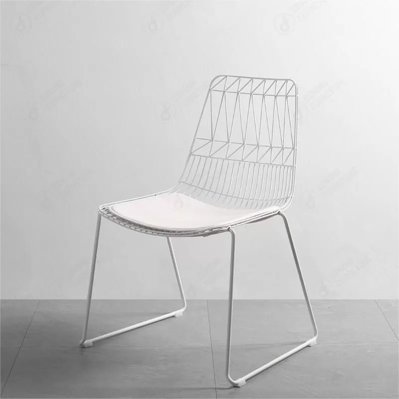 Black Metal Wire Chairs Hollow Wire Dining Chair DC-W01