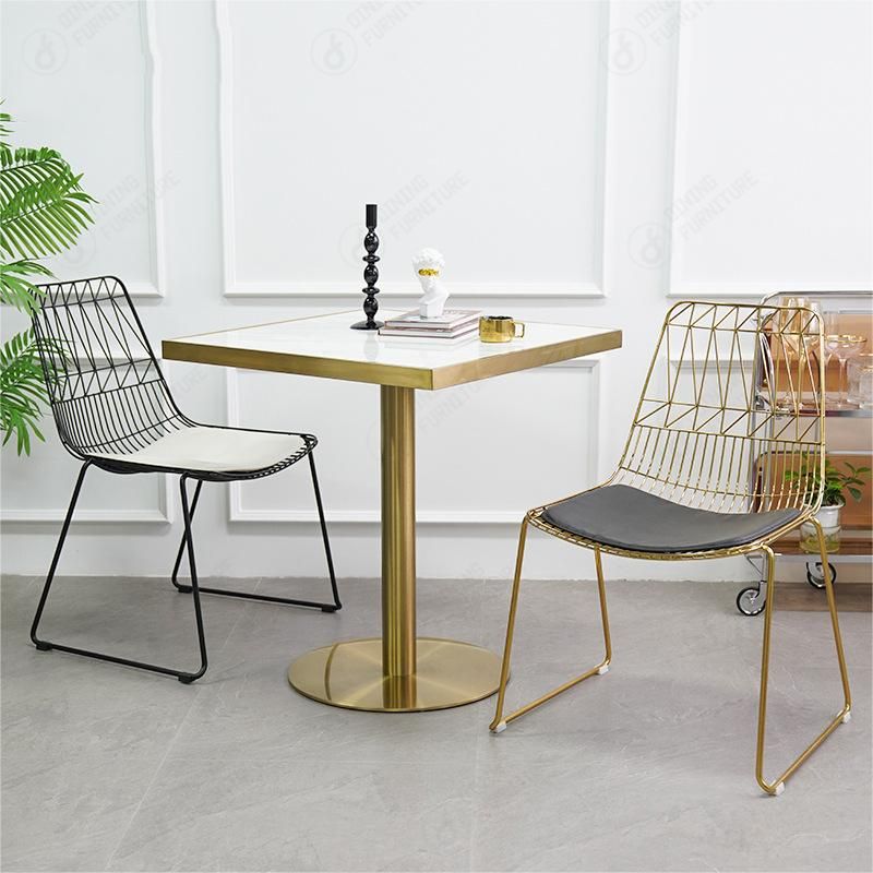 Black Metal Wire Chairs Hollow Wire Dining Chair DC-W01