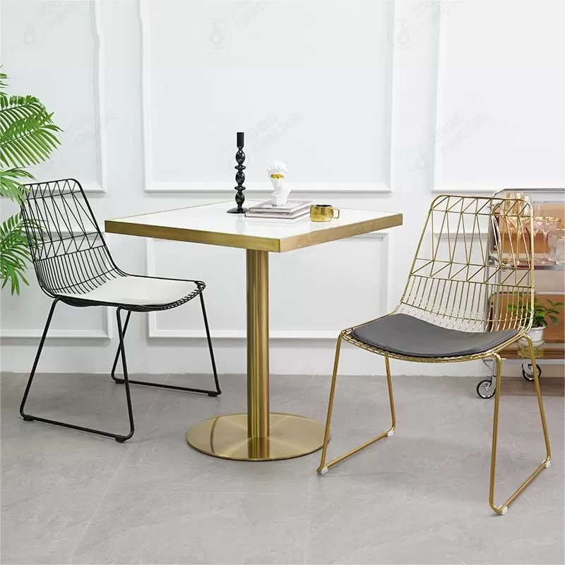 Black Metal Wire Chairs Hollow Wire Dining Chair DC-W01