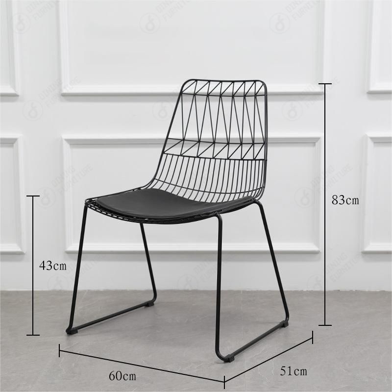 Black Metal Wire Chairs Hollow Wire Dining Chair DC-W01