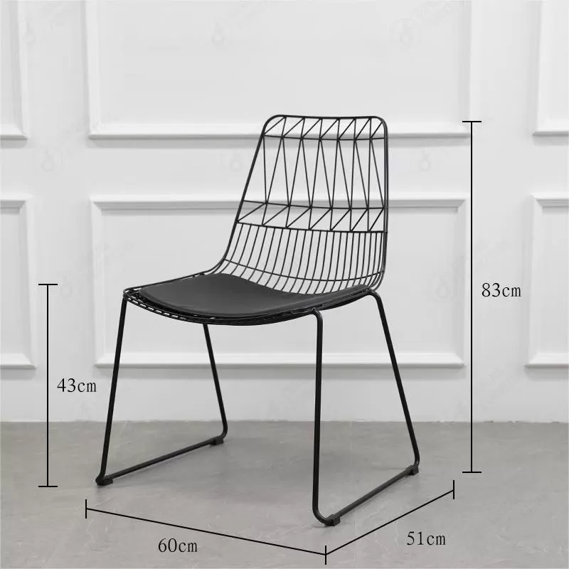 Black Metal Wire Chairs Hollow Wire Dining Chair DC-W01