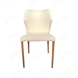Fabric Dining Chair Arm-Less with Wooden Legs