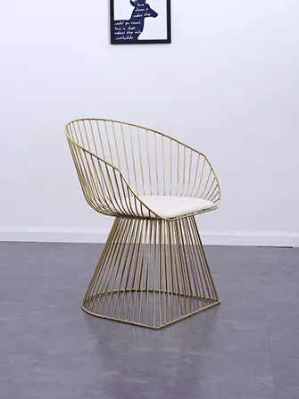 Noble and elegant - gold-plated iron wire chair with armrests, factory direct sales special offer