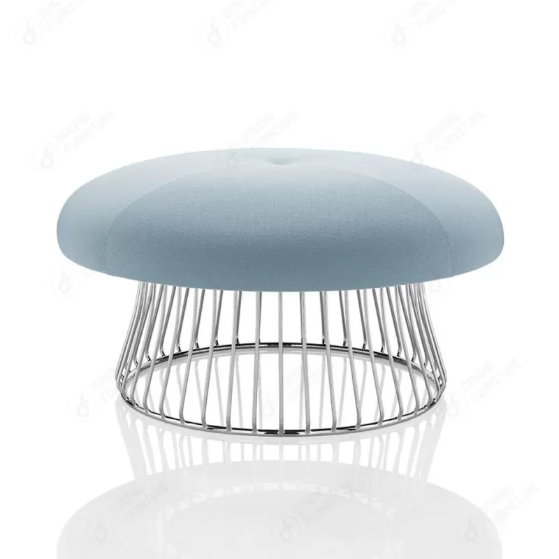 Hollow Iron Leg Velvet Footstool DF-07