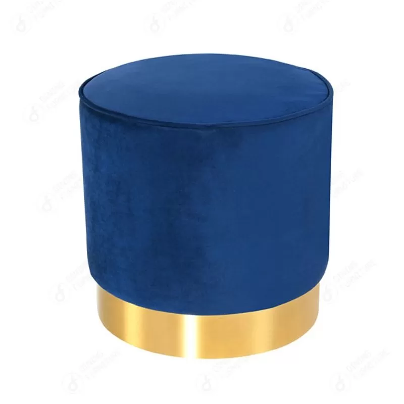 Velvet Footstool with Metal Base DF-10