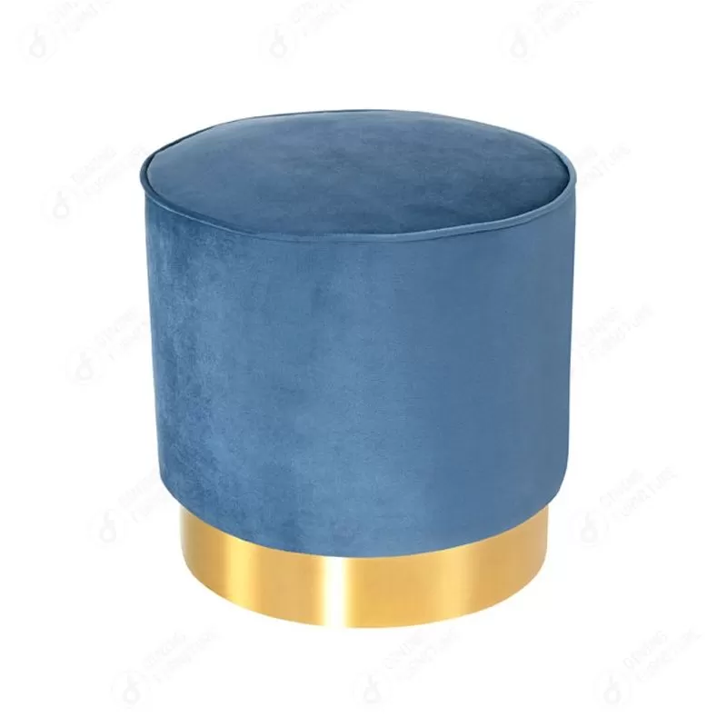 Velvet Footstool with Metal Base DF-10