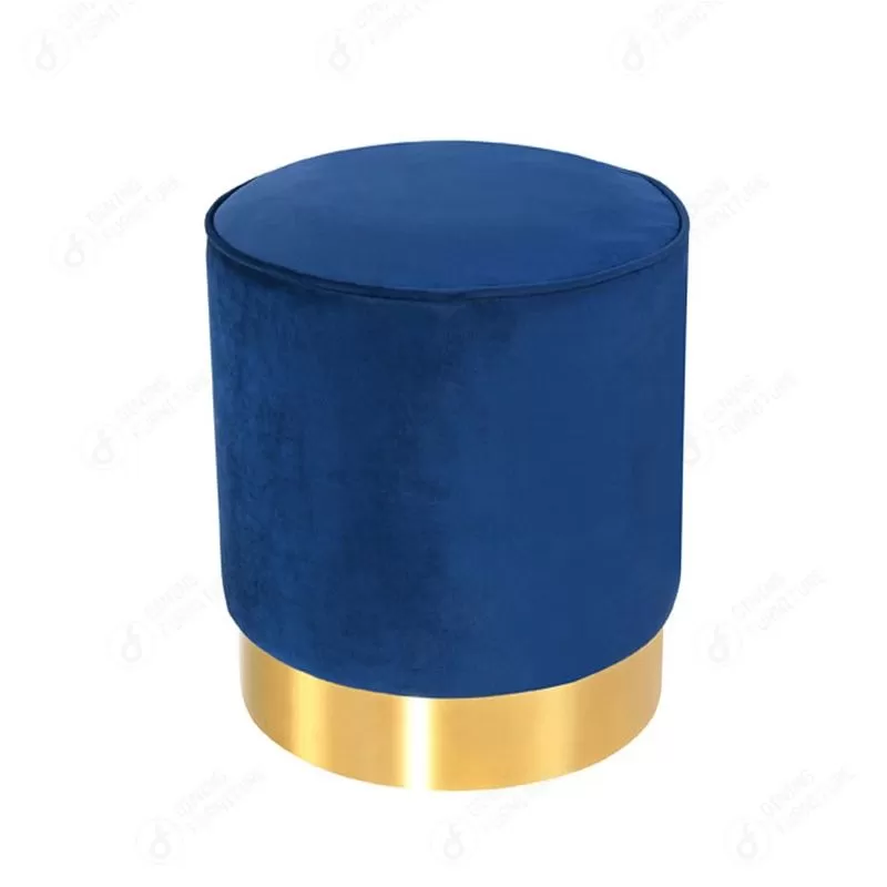 Multicolor Metal Base Velvet Footstool DF-11