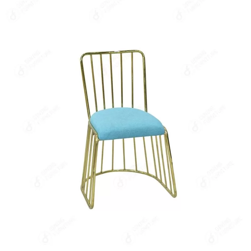 Hollow Metal Dining Chair with Velvet Seat DC-H03
