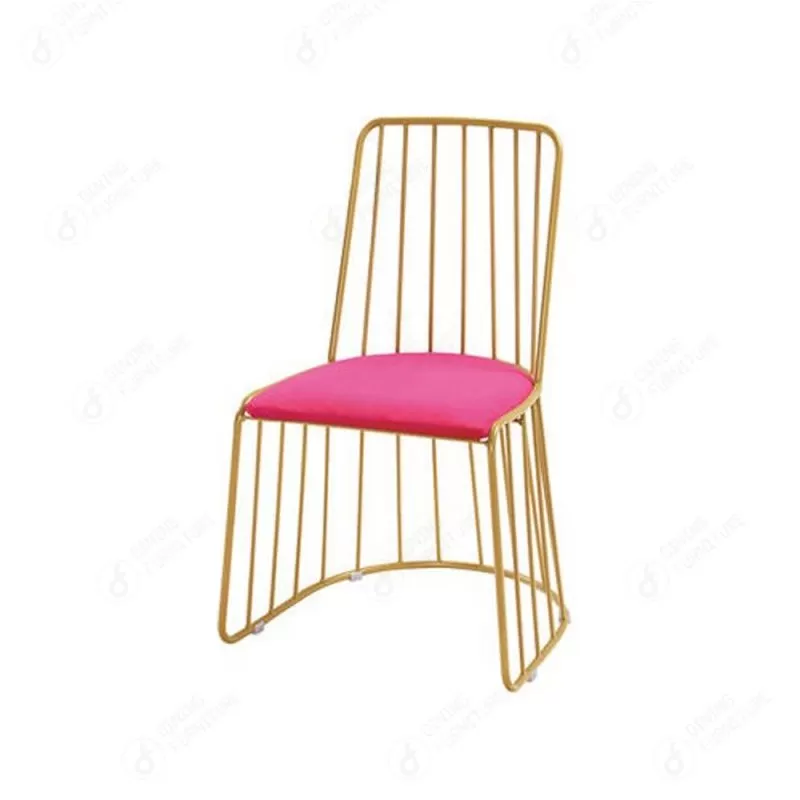 Hollow Metal Dining Chair with Velvet Seat DC-H03