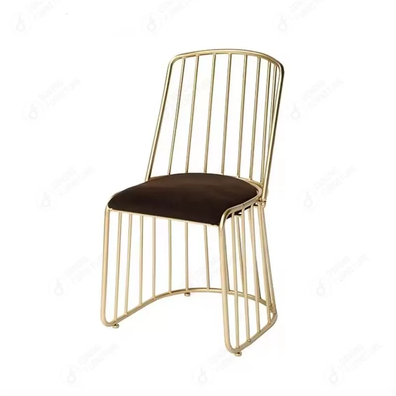 Hollow Metal Dining Chair with Velvet Seat DC-H03