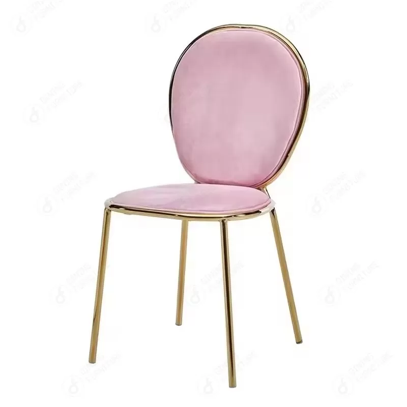 Flannelette Round Chair with Iron Legs DC-H02