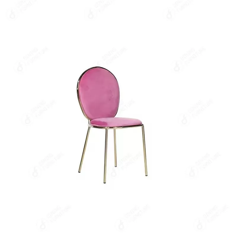 Flannelette Round Chair with Iron Legs DC-H02