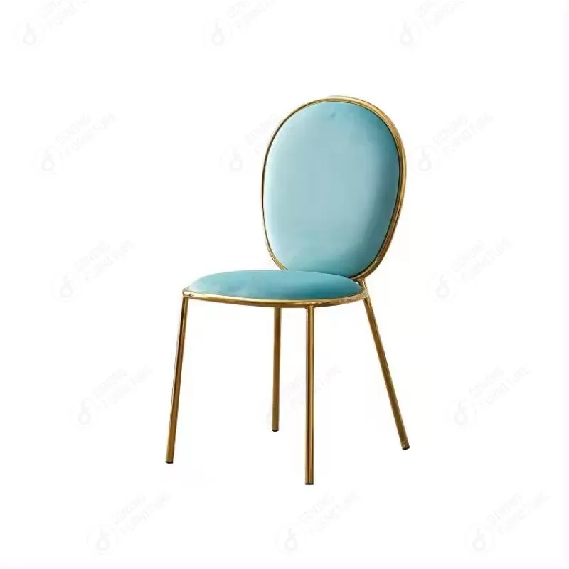 Flannelette Round Chair with Iron Legs DC-H02