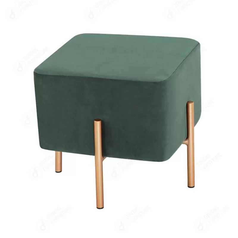 Metal Home Footstool Soft Fabric Sofa Stool DF-17