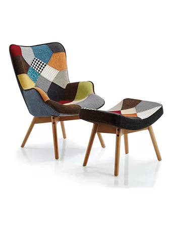 Patchwork Fabric Living Room Recliner.