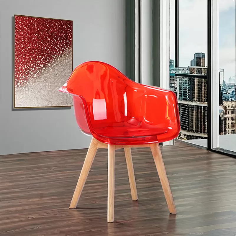 Beech Leg Plastic Armchair: The Perfect Combination of Fashion and Practicality.
