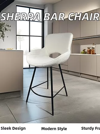 Modern velvet high bar chair.