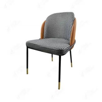 Black and White Checkered Fabric Dining Chair DC-F21