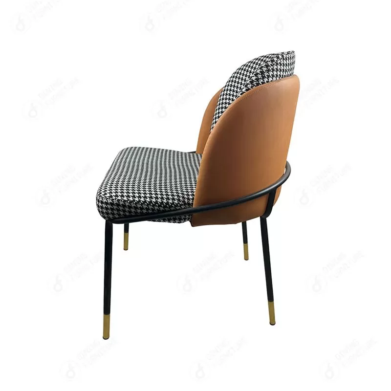 Black and White Checkered Fabric Dining Chair DC-F21