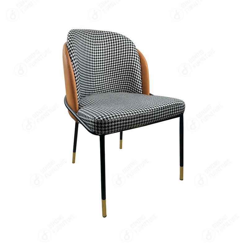 Black and White Checkered Fabric Dining Chair DC-F21