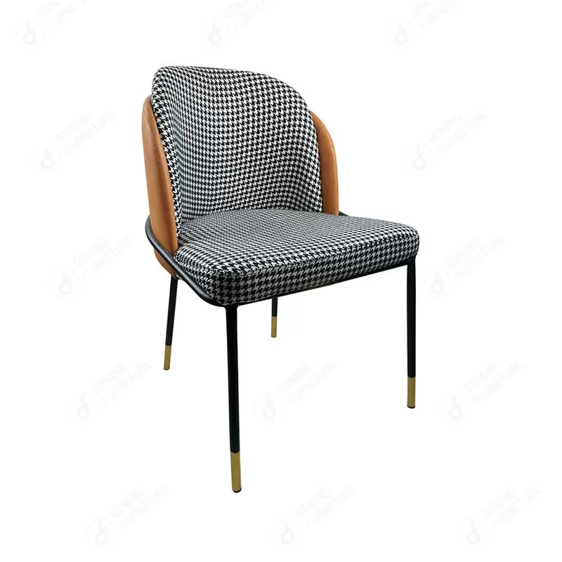 Black and White Checkered Fabric Dining Chair DC-F21