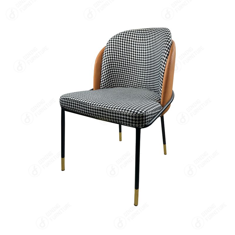 Black and White Checkered Fabric Dining Chair DC-F21