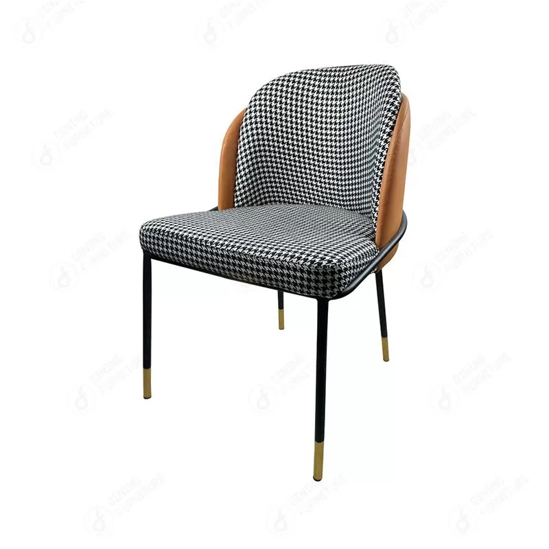 Black and White Checkered Fabric Dining Chair DC-F21