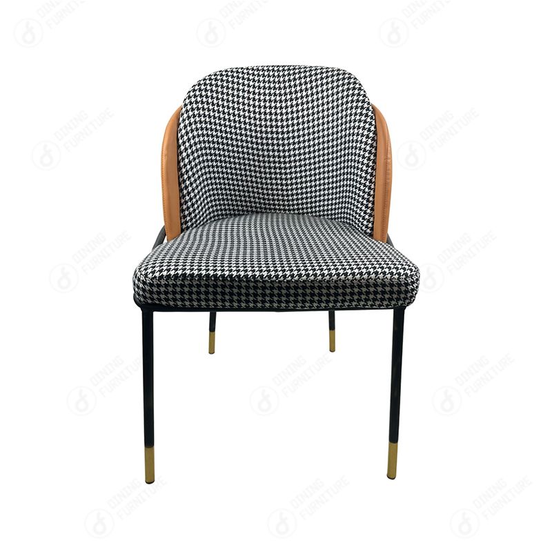 Black and White Checkered Fabric Dining Chair DC-F21