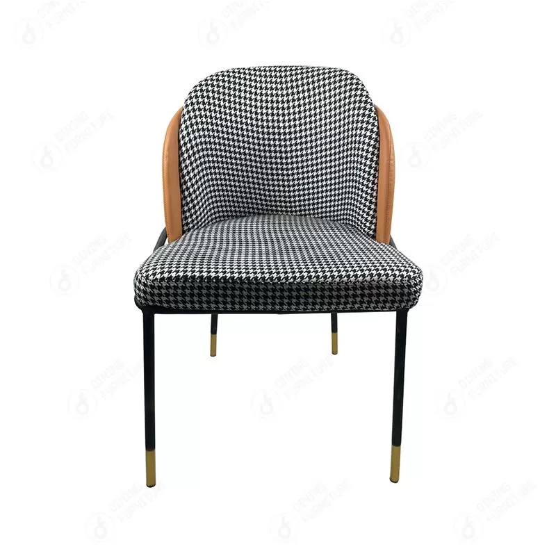 Black and White Checkered Fabric Dining Chair DC-F21