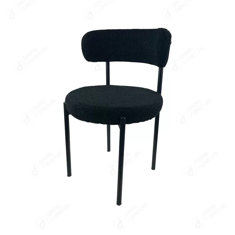 Metal Leg Plush Fabric Dining Chair DC-F22