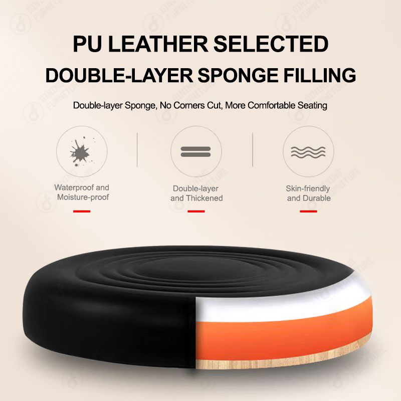 PU Leather Round Seat Swivel Salon Chair DC-U78F