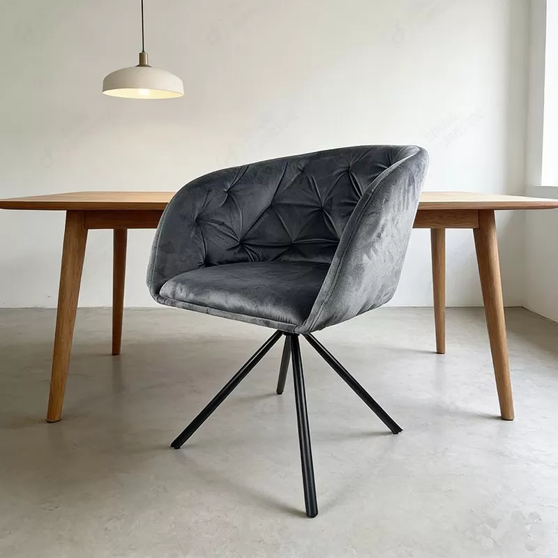 Metal Four-legged Velvet Swivel Single Chair DC-R03Z