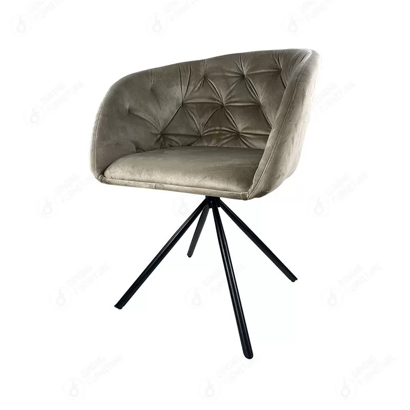 Metal Four-legged Velvet Swivel Single Chair DC-R03Z